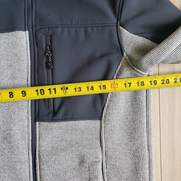 Swiss Tech Zip Up Bomber Jacket Mens S Gray Black Lined Long Sleeve Pockets - Picture 4 of 5